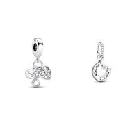 PANDORA Family Infinity Triple Charm-Anhänger aus Sterling Silber mit Zirkonia - Kompatibel Moments Armbänder & Glückshufeisen Charm-Anhänger, Sterling-Silber799157C01