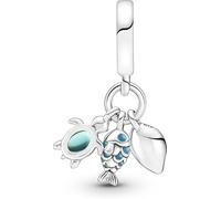 Pandora 791697C01 - Fisch, Meeresschildkröte & Muschel Dreifacher Charm-Anhänger - Sterling Silber Turquoise