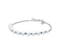 Pandora Damenarmband Moments 591689C01 Süßwasserperlen blaues Kordelarmband 16 cm