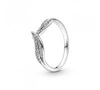Pandora Schmuck 199533C01 Damenring Silber Funkelnde Blätter, 56/17,8