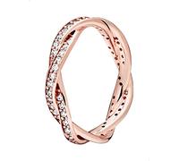 Pandora Funkelnde Gedrehte Linien Ring 180892CZ Damenring, Ringgröße:56