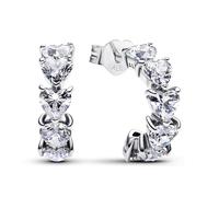 PANDORA Funkelnde Herzen Offene Creolen 293657C01