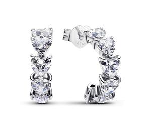 PANDORA Funkelnde Herzen Offene Creolen 293657C01