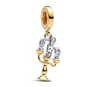 Pandora 763985C01 - Disney die Schöne und das Biest Lumiere Charm-Anhänger - Sterling Silber & Gelbgold Vergoldung - Zirkonia
