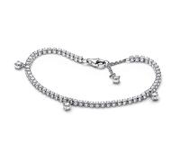 PANDORA Funkelnde Tropfen Tennisarmband in Sterling-Silber mit Künstlichen Kristallen, Gr.18, 592401C01-18