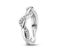 Pandora 193098C01-48 - Funkelnde Verschlungene Welle Ring - Sterling Silber - Zirkonia klar - Gr. 48