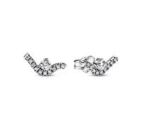 Pandora Funkelnde Welle Ohrstecker aus Sterlingsilber mit Zirkonia in der Farbe Silber, Pandora Timeless Collection, 292544C01