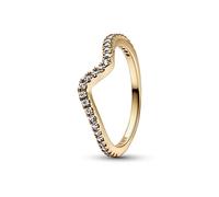 Pandora Ring 162539C01-60 - Funkelnder Wellenring - Gelbgold Vergoldung - Zirkonia - Gr. 60