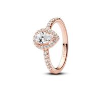 Pandora Schmuck 182835C01 Damenring Funkelnde Birne mit Heiligenschein Roséfarben 58/18.5