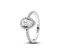 Pandora Damenring Timeless Funkelnder Birnen-Kranz Sterling Silber mit Cubic Zirkoniastein Größe 52