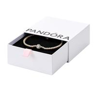 PANDORA Funkelnder Kranz Tennisarmband in 14 Karat Vergoldete Metalllegierung mit Künstlichen Kristallen, Gr.18, 569416C01-18