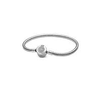 PANDORA Funkelndes Crown O Schlangen-Gliederarmband in Silber 18cm, 599046C01-18