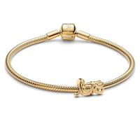 PANDORA Geschenkset Damen-Armband Handgeschriebene Liebe Goldfarben Schmuck Bundle für Frauen Armband mit Love-Charm, romantisches Geschenk 21541-18 18 cm