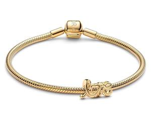 PANDORA Geschenkset Damen-Armband Handgeschriebene Liebe Goldfarben | Schmuck Bundle für Frauen Armband mit Love-Charm, romantisches Geschenk