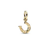 PANDORA Glückshufeisen Charm-Anhänger aus 14 Karat Gold, Moments Collection, kompatibel Moments Armbändern, 752328C00
