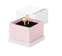 PANDORA Timeless Gravierbarer Ovaler Strahlenkranz Ring aus 14K vergoldetem Sterling Silber mit Zirkonia, Größe: 54, 163800C01-54