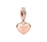 Pandora Charm Poliertes Herz 788761C01 – Roségold‑Vergoldung – Zirkonia