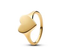 Pandora Moments Ring 163988C00-56 – Herz, gravierbar, 14K-vergoldetes Sterling-Silber – Gr. 56