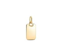 Pandora Anhänger Rectangle Tag 368611C00 – gravierbar, 14 Karat Gelbgold vergoldet