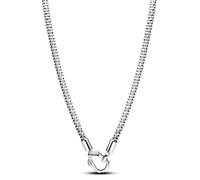 PANDORA Moments Nietenhalskette mit Nietenverschluss aus Sterling Silber, Kompatibel Moments Anhänger, Größe: 45cm, 393682C00-45