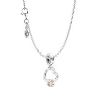 PANDORA Halskette 925 Silber mit Charm Herzen Highlights eleganter Halsschmuck, wunderschönes Geschenk-Set für modische Frauen, 75252