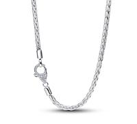 PANDORA Halskette Pavé Verschluss Fuchsschwanzkette, 925 Sterling Silber mit Cubic Zirkonia, Damen Kette kompatibel mit Moments Charms, Länge 45 cm, 394463C01-45