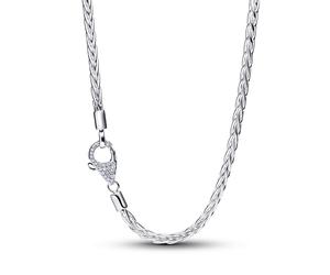 Pandora Halskette - Fuchsschwanz-Charm-Halskette mit Pavé-Verschluss - 394463C01-45 silber