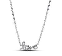 Pandora 393076C01-45 - Funkelnde Handgeschrieben Love Collier-Halskette - Sterling Silber - Zirkonia klar - 45 cm