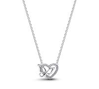PANDORA Halskette mit „Entwined“-Herz- und Schmetterlingsanhänger 394477C01-45