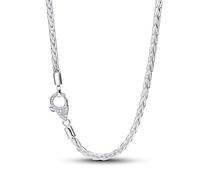 PANDORA Halskette Pavé Verschluss Fuchsschwanzkette, 925 Sterling Silber mit Cubic Zirkonia, Damen Kette kompatibel mit Moments Charms, Länge 45 cm, 394463C01-45