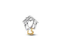 Pandora 764145C00 - Haus & Herz Charm - Sterling Silber & Gelbgold Vergoldung