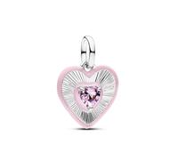 Pandora Charm - Strahlendes Rosafarbenes Herz Medaillon - 794409C01 rosa