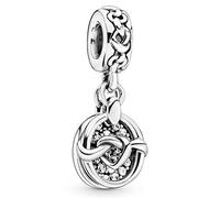 Pandora hearts silver dangle with clear cubic zirconia