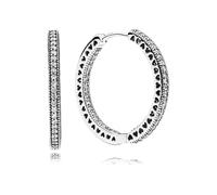PANDORA Herzen-Creolen aus Sterling-Silber mit Zirkonia - 296319CZ