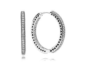 PANDORA Herzen-Creolen aus Sterling-Silber mit Zirkonia - 296319CZ