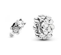 PANDORA Kätzchen & Garnknäuel Charm in Sterling Silber Moments Collection & Zwischenelement Liebliche Gänseblümchen 791495EN12