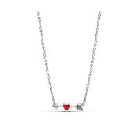 PANDORA Moments Pfeil & Murano-Glas-Herz Halskette aus Sterling Silber mit Zirkonia, 50cm, 393669C01-50