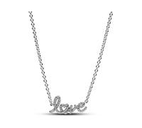 Pandora 393076C01-45 - Funkelnde Handgeschrieben Love Collier-Halskette - Sterling Silber - Zirkonia klar - 45 cm