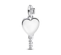 Pandora Charm - Gravierbarer Herz Schlüssel Anhänger - 394353C01 silber