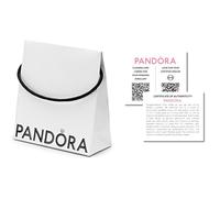 Pandora kleine Geschenktüte in der Farbe weiß mit Pandora Schriftzug in schwarz - inkl. Papier - Größe: 14x14x6 cm