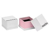 PANDORA Kleine quadratische Damen-Ringbox Weiß und Rosa Logo - ideal für Ringe und Charms - Größe: 4 x 4 x 4 cm - inklusive Kissen, Karton, ohne Edelstein (2)