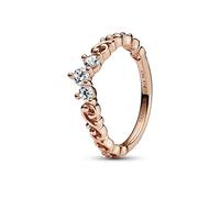 PANDORA Königlicher Wirbel Diadem-Ring aus 14 Karat rosévergoldeter Metalllegierung mit Zirkonia - kombinierbar mit Schmuck Moments Kollektion - Größe: 56