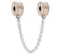 PANDORA Logo Komfortketten-Clip in Gold mit Sterling-Silber und 14 Karat rosévergoldete Metalllegierung und Cubic Zirkonia Steinen Signature Collection