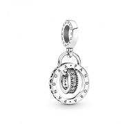 PANDORA Logo Kreise Charm-Anhänger in Sterling-Silber mit Cubic Zirkonia Steinen, Signature Collection, 799490C01