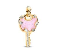Pandora Charmanhänger 764349C01 – Liebesschlüssel opalisierender rosa goldfarben