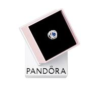 PANDORA März Geburtsstein Meer Aquablauer Ewigkeitskreis Charm aus Sterling-Silber mit Kristallen, 790065C09