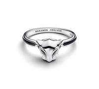 PANDORA Marvel Black Panther Ring aus Sterling Silber mit künstlichem Kristall und Emaille, Größe: 56, 194223C01-56