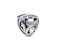 PANDORA Marvel Guardians of the Galaxy Rocket Raccoon & Groot Emblem Charm aus Sterling-Silber mit Emaille in der Farbe Silber-Blau, Marvel X PANDORA Kollektion, 792565C01