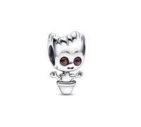 PANDORA Marvel Guardians of the Galaxy Tanzender Groot Charm aus Sterling-Silber mit Cubic Zirkonia in der Farbe Silber, Marvel X PANDORA Kollektion, 792554C01