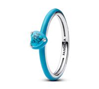 Pandora Türkisfarbener Herz-Stein Ring aus Sterling-Silber, aus der ME Kollektion, Gr. 52, 193828C01-52